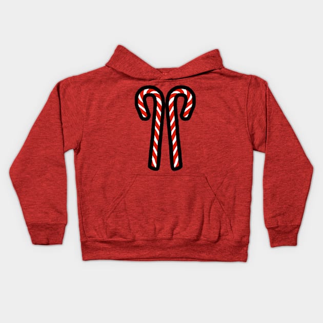 Two Candy Canes for Christmas Kids Hoodie by ellenhenryart